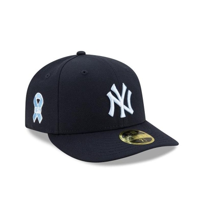 Blue New York Yankees Hat - New Era MLB Father's Day Low Profile 59FIFTY Fitted Caps USA6270813